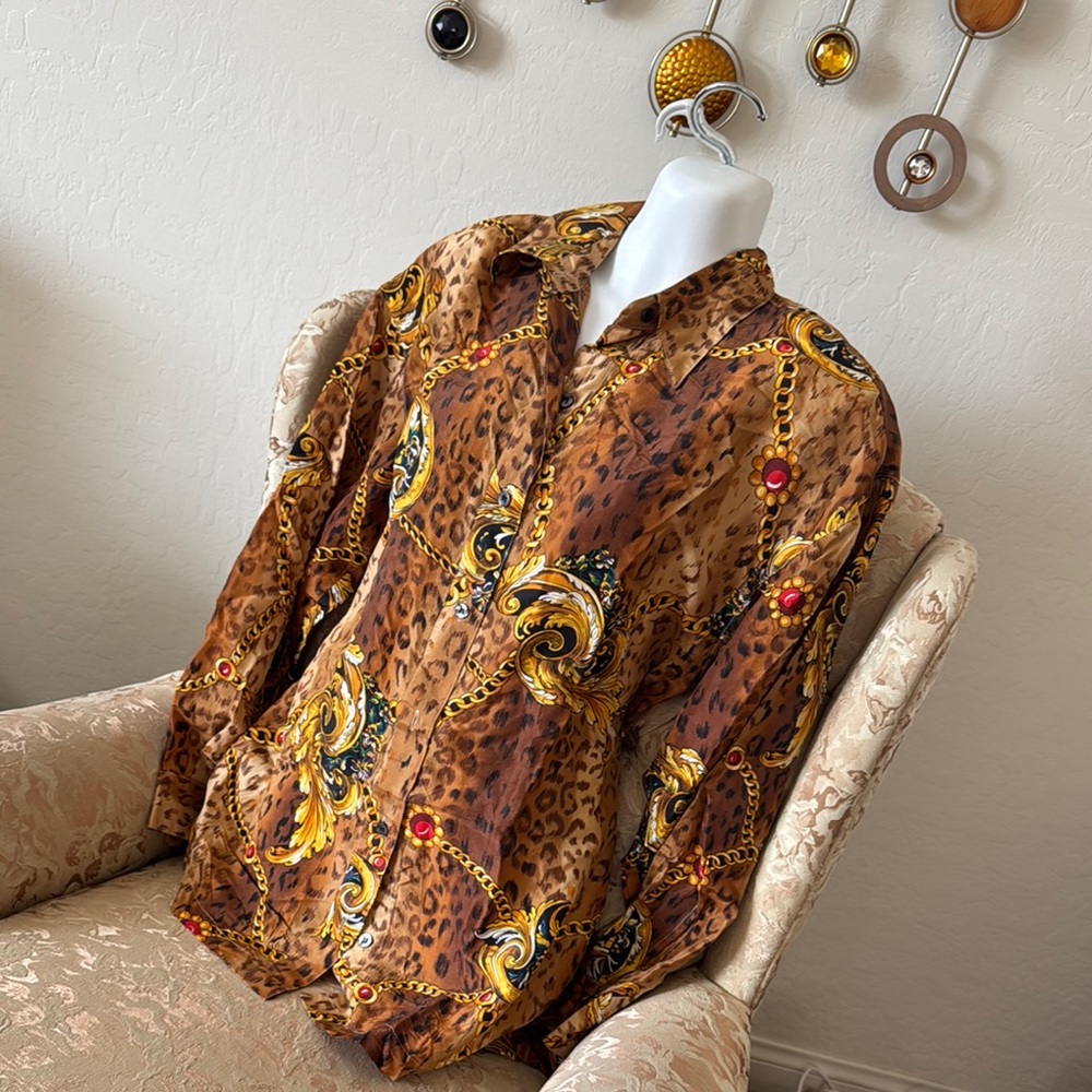 Stylish Brown Patterned Women’s Shirt